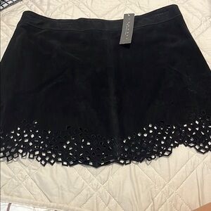 NWT Laundry Black Suede  Mini Skirt